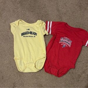 Yellow and Red Kids One Pieces Set